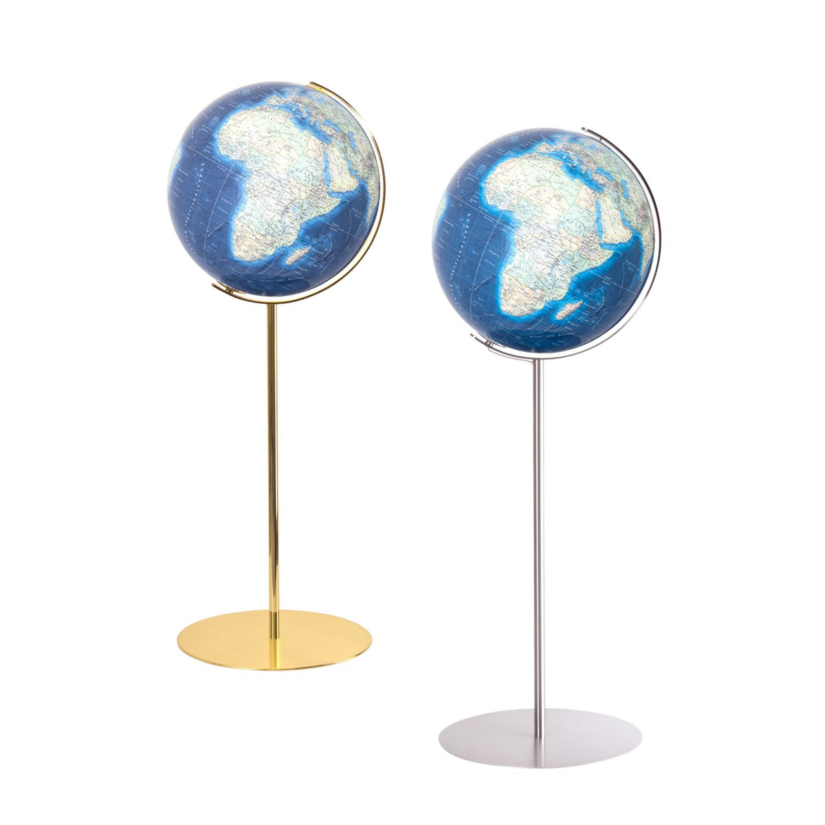 Columbus Duo Azzurro Standing Globe, 400 mm Diameter, Illuminated Globe, Acrylic Glass, Various Variants