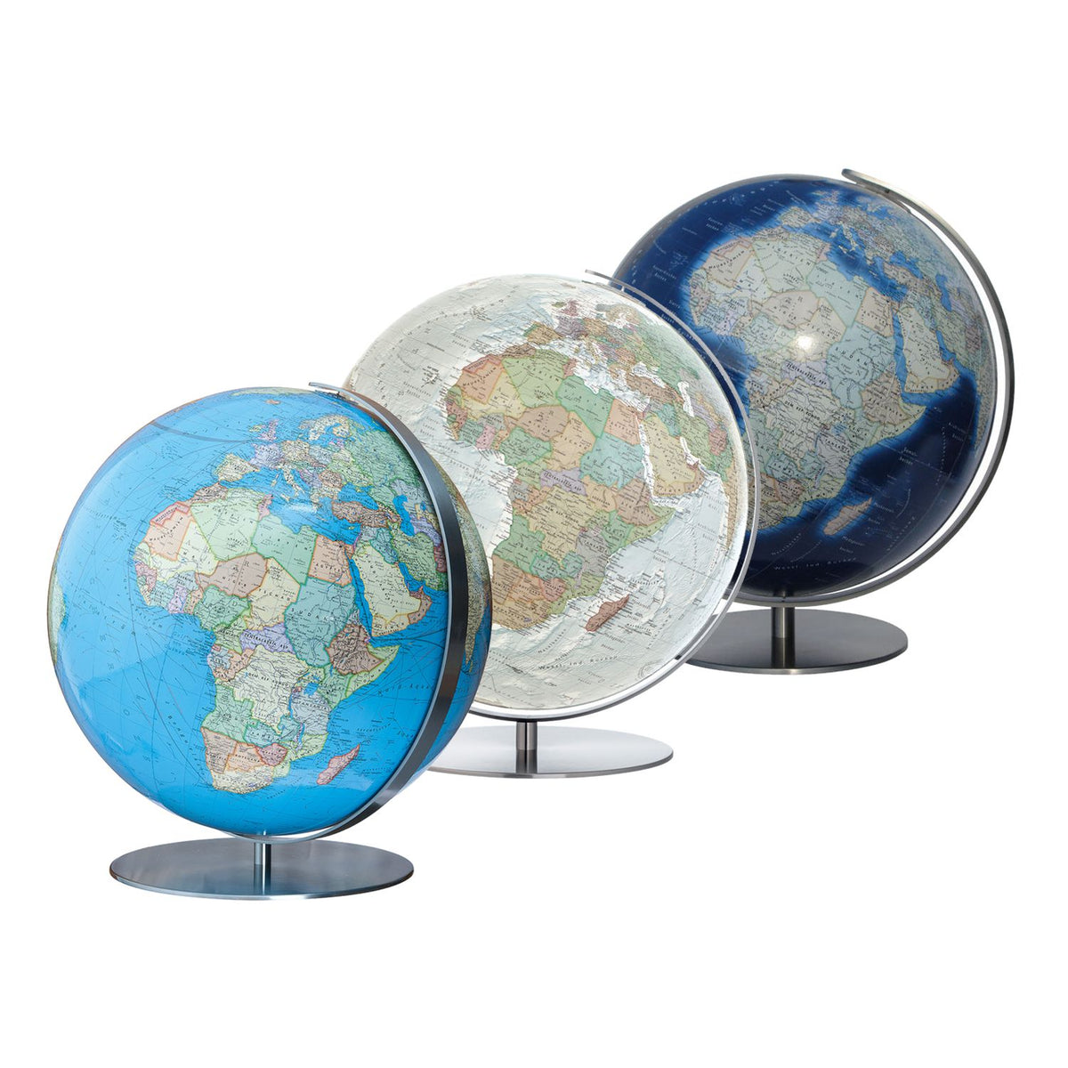 Columbus Desk Globe, 51 cm Diameter, Acrylic Glass, Stainless Steel, Various Variants