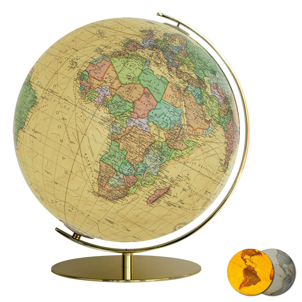 Columbus Royal illuminated globe 34 cm, crystal glass