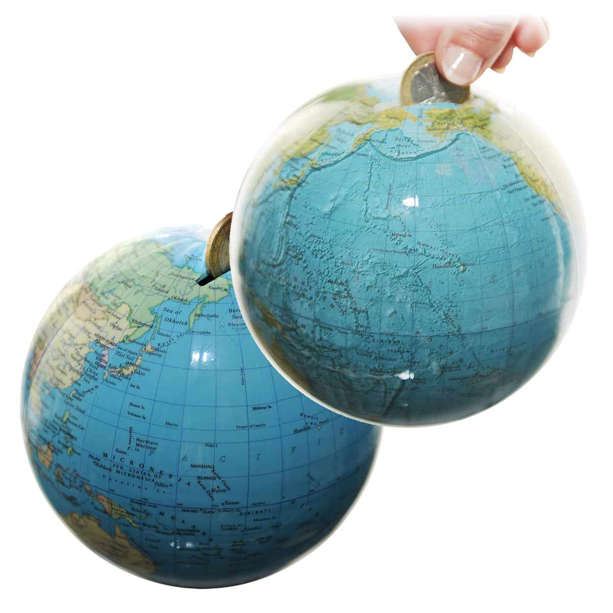 Columbus Mini Globe Money Box, 120 mm Diameter, Various Variants