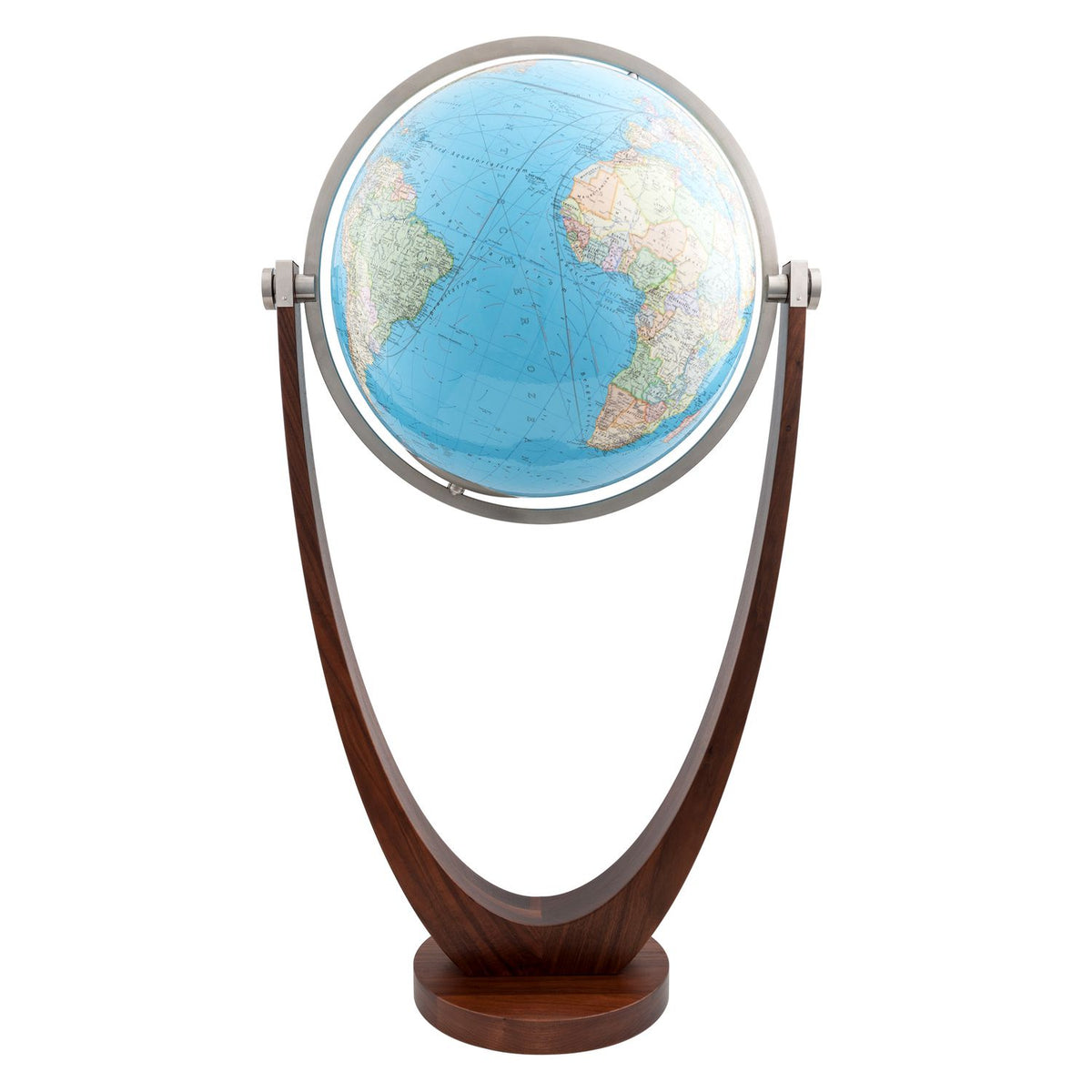 Columbus Harmonie Standing Globe, 51 cm Diameter, Crystal Glass, Fork Base, Various Variants, illuminated