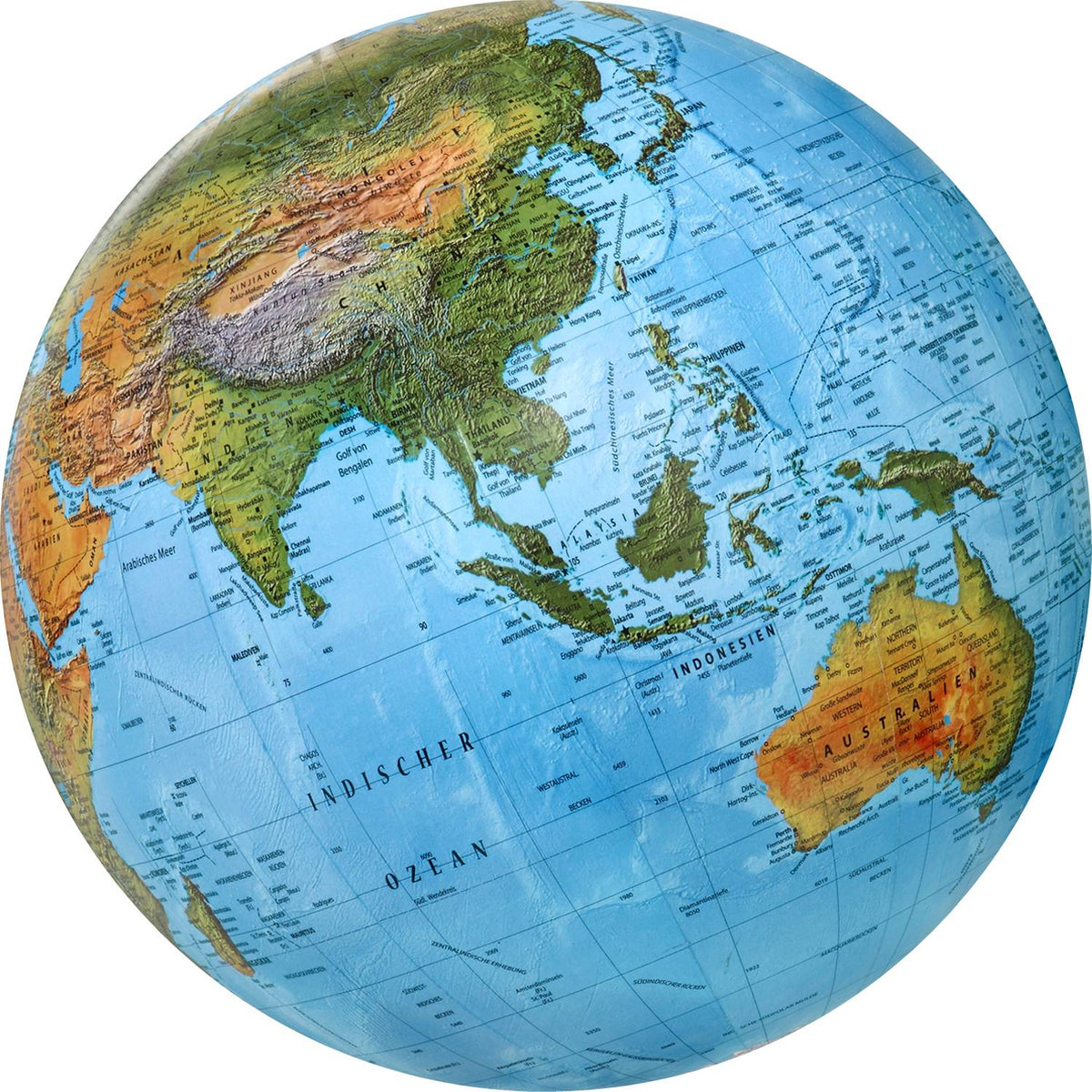 Räthgloben illuminated floor globe, hand-laminated, D 50 cm, base