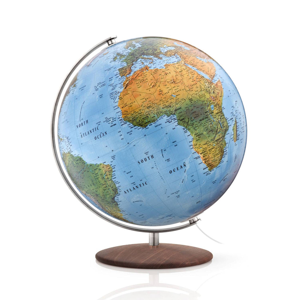 Räthgloben Dual-Image Illuminated Globe, Hand-Laminated, 37 cm D, 42 cm H, Various Designs, illuminated