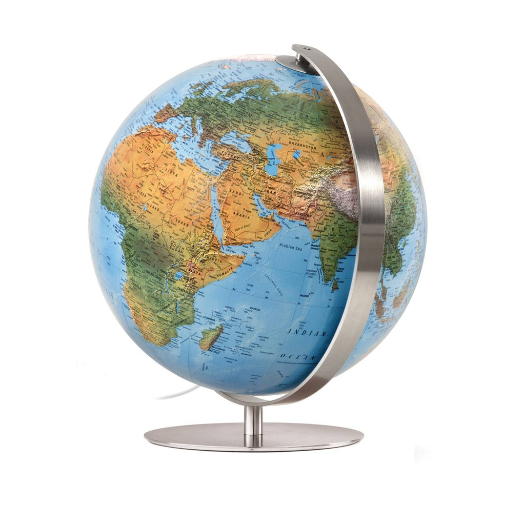 Räthgloben Dual-Image Illuminated Globe, Hand-Laminated, 37 cm D, 42 cm H, Various Designs, map