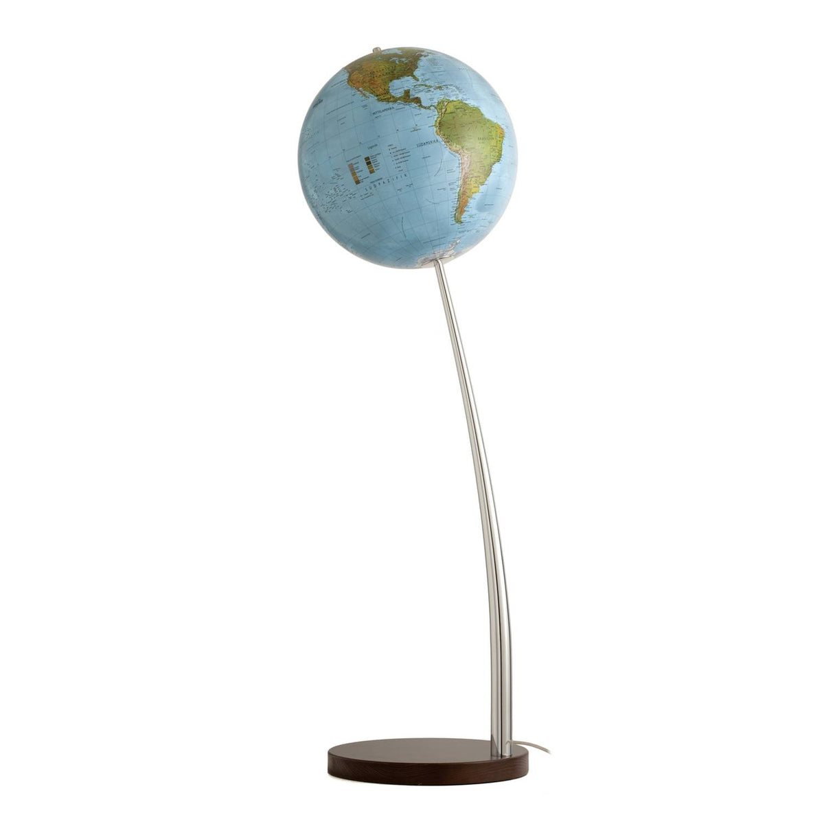 Räthgloben Floor Illuminated Globe, Hand-Laminated, 37 cm D, 120 cm H, Various Designs, illuminated