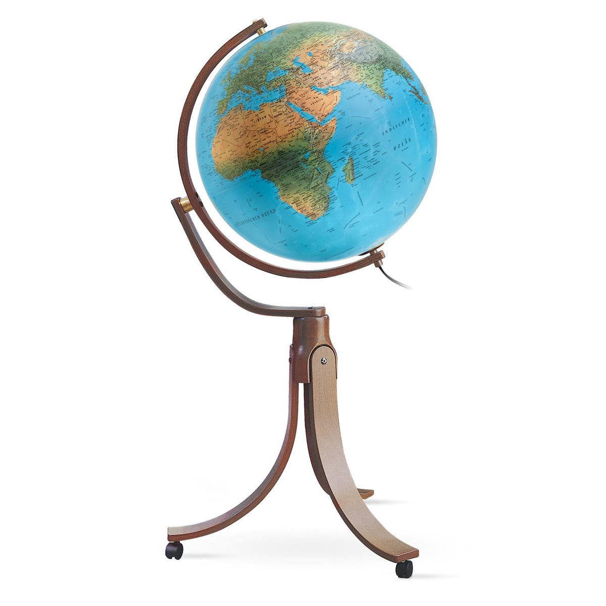 Räthgloben Dual-Image Floor Globe, 50 cm D, 106 cm H, Wooden Frame, Various Designs, detail view