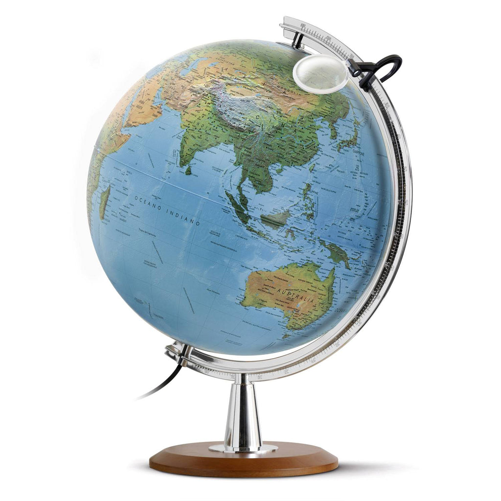 Räthgloben Dual-Image Illuminated Globe, 40 cm Diameter, 61 cm Height, with Magnifier