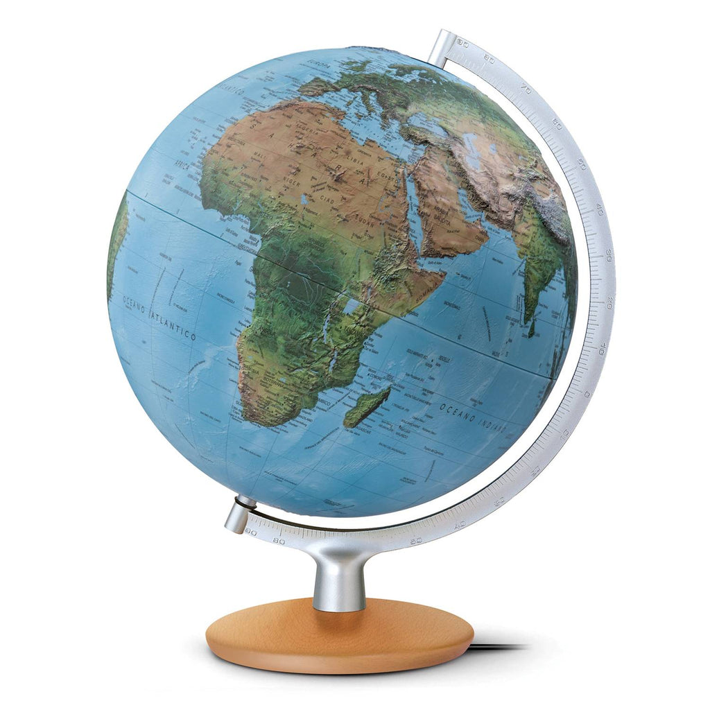 Räthgloben Relief Illuminated Globe Dual-Image 3D 30cm D 41cm H, illuminated