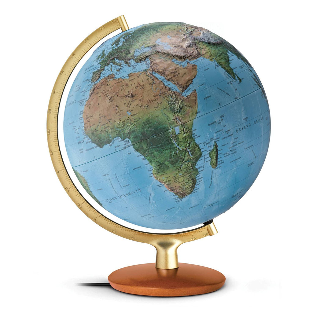 Räthgloben Relief Illuminated Globe Dual-Image 3D 30cm D 41cm H, detail view
