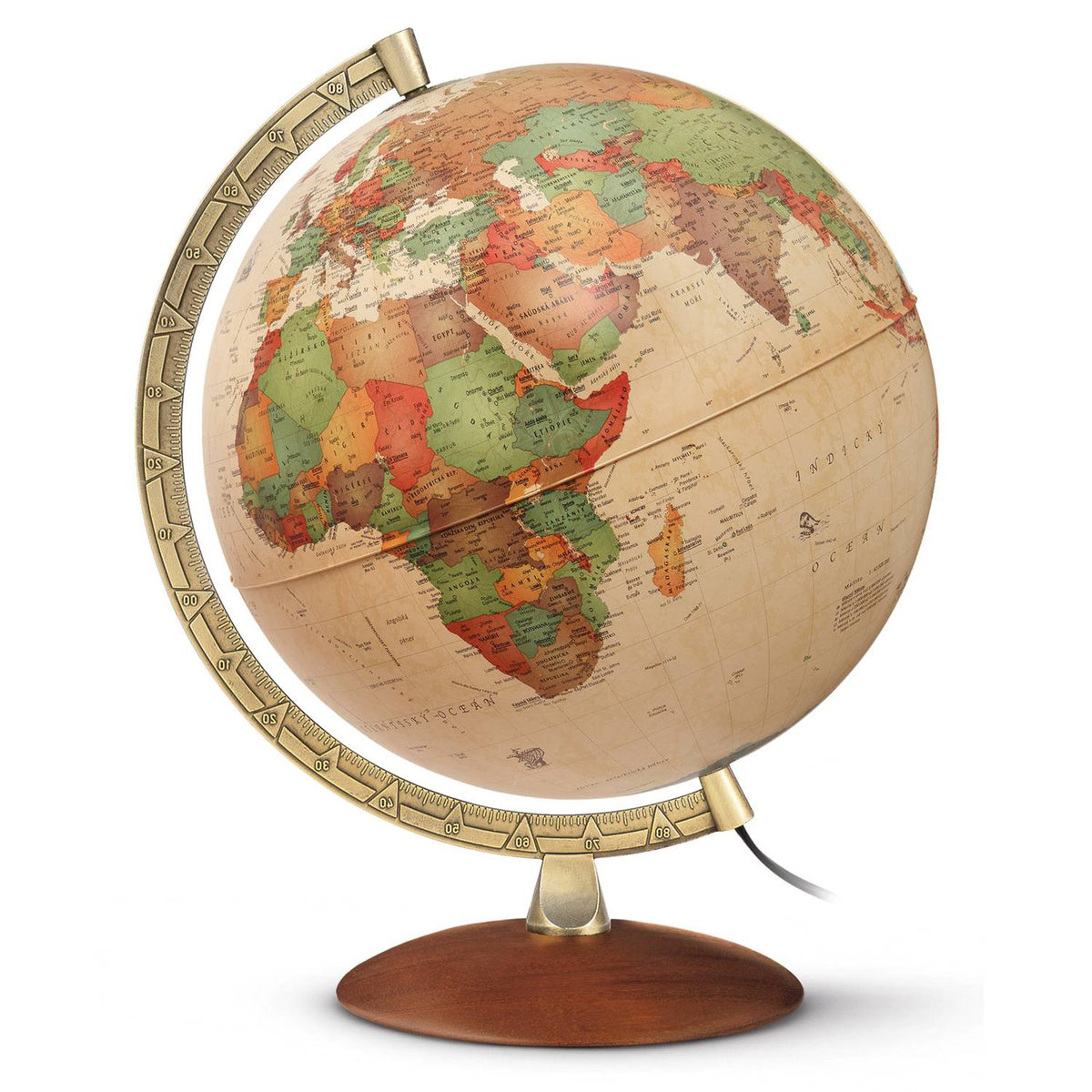 Räthgloben Antique-Style Illuminated Globe 30 cm, illuminated