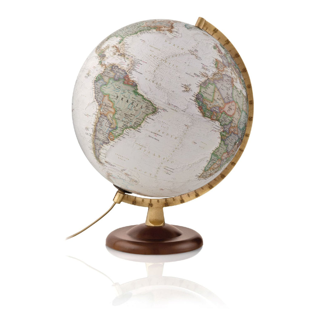 National Geographic Illuminated Globe, 30 cm, Silver Classic or Gold Executive, detail view