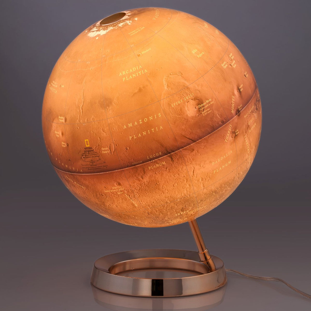 National Geographic Red Planet Mars Illuminated Globe 30 cm, illuminated