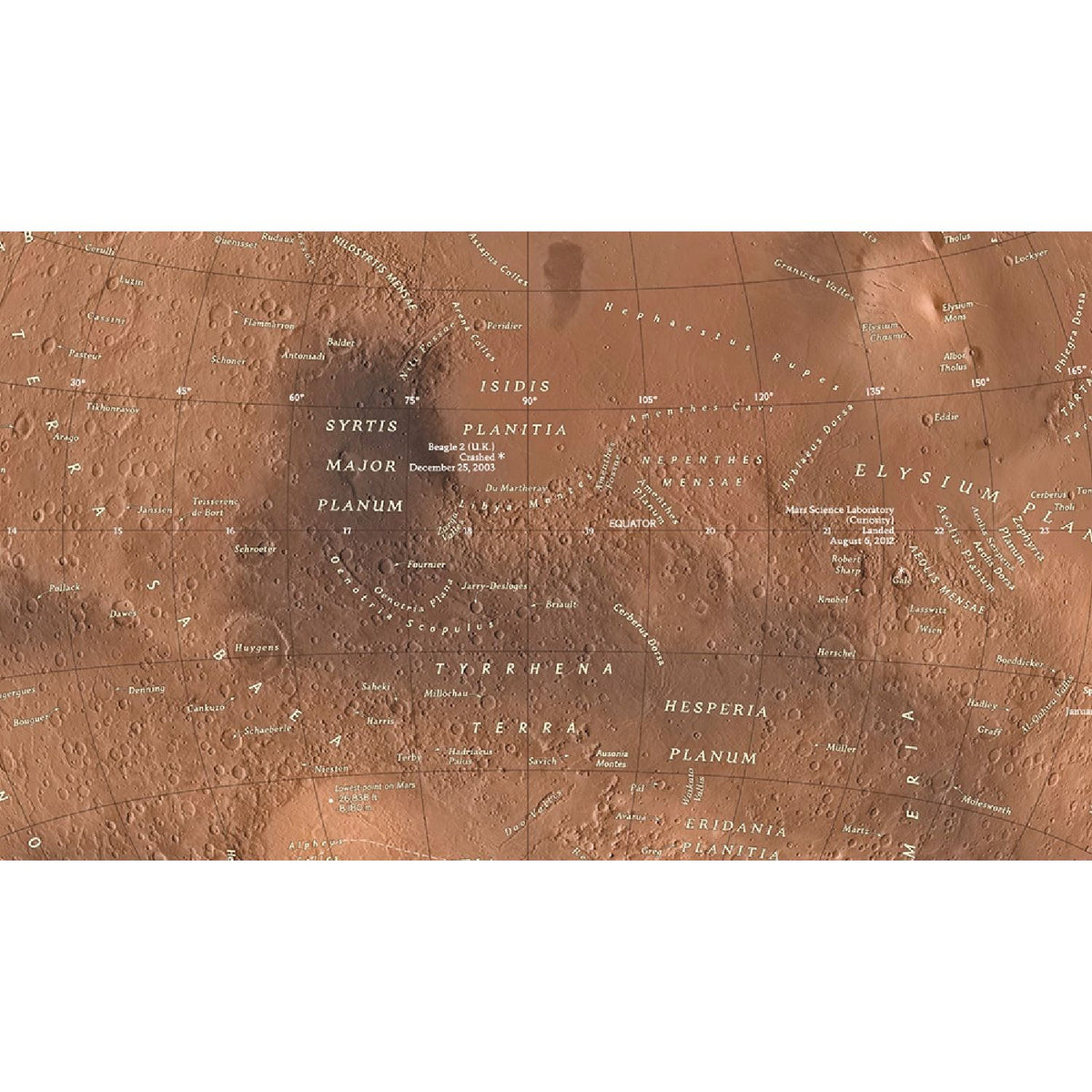 National Geographic Red Planet Mars Illuminated Globe 30 cm, detail view