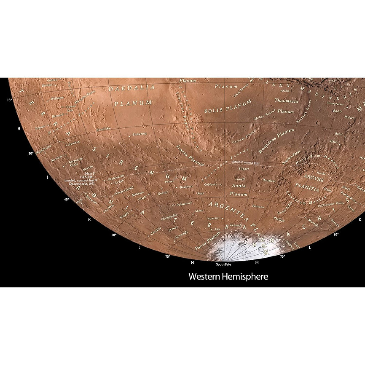 National Geographic Red Planet Mars Illuminated Globe 30 cm, base