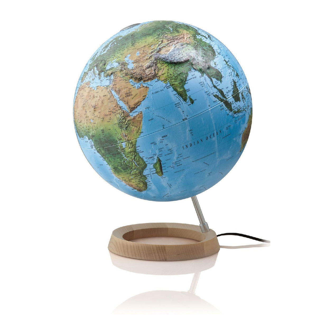 Atmosphere Full Circle Dual-Image Illuminated Globe, 30 cm, With or Without 3D Surface, illuminated