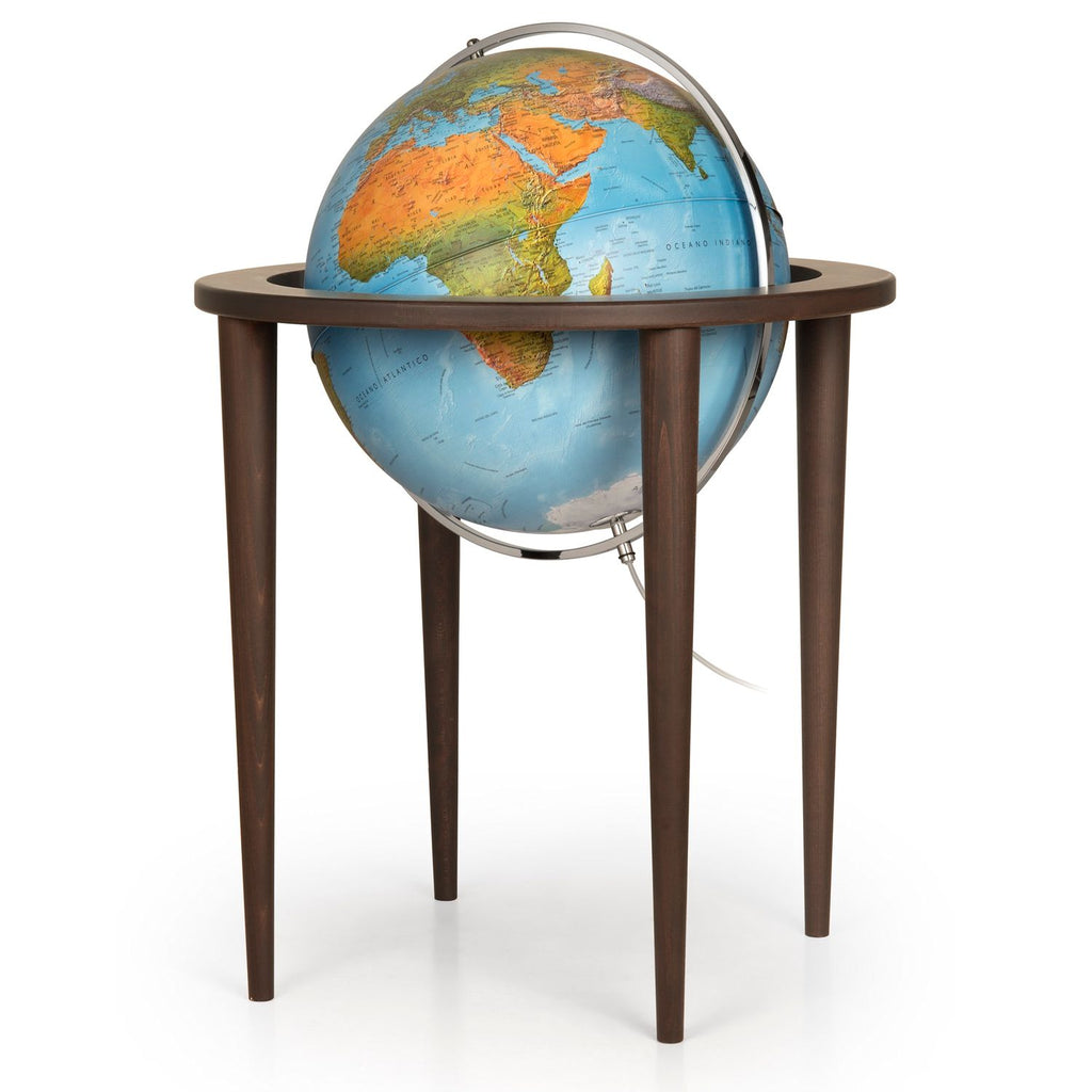 Räthgloben Floor Illuminated Globe 50 cm Hardwood Stand, detail view