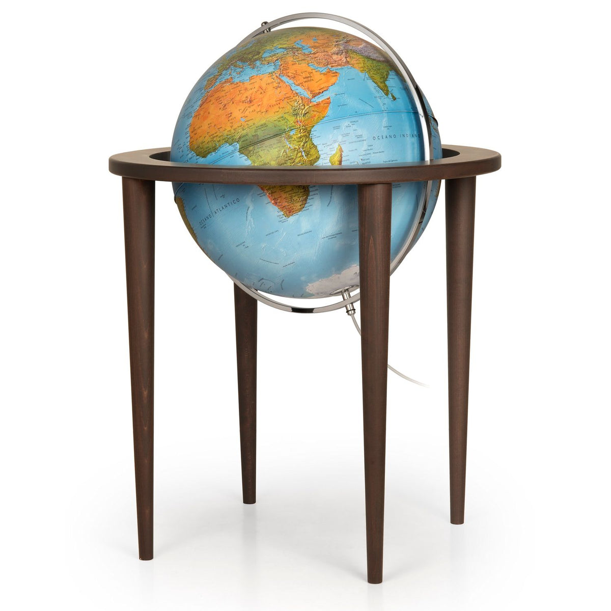 Räthgloben Stand-Leuchtglobus 50 cm Hartholzgestell, Detailansicht
