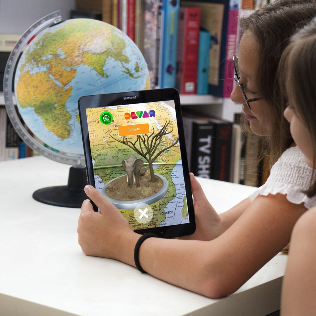 Räthgloben Dual-Image Illuminated Globe Gaia 25 with Augmented Reality App, packaging