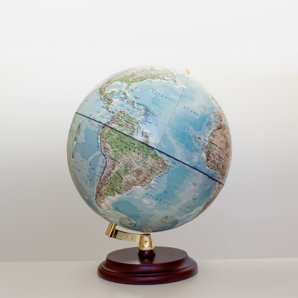 Magellan Vasa globe 32 cm without meridian, wooden base, side view