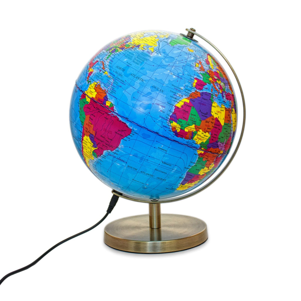 Magellan Albion globe with brass-coloured metal base