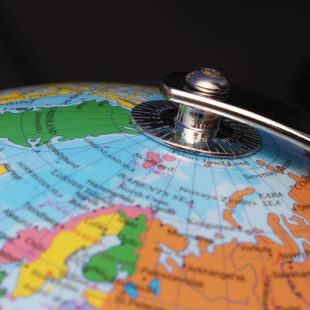 Magellan Albion globe with brass-coloured metal base, base